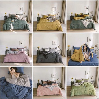 Bộ chăn ga gối cotton đơn sắc nhập khẩu