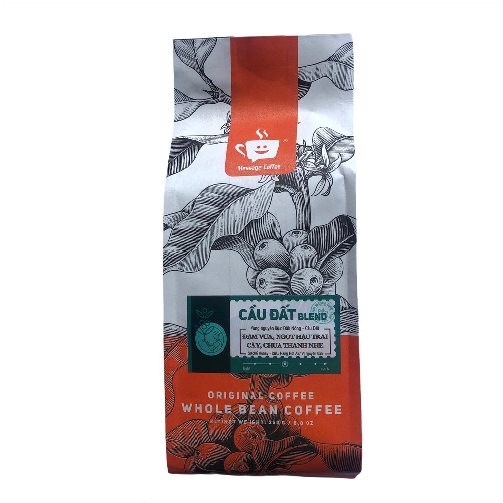 Cà phê pha phin Cầu Đất BLend nguyên chất, cafe hạt mộc rang xay, bột pha phin pha máy chất lượng