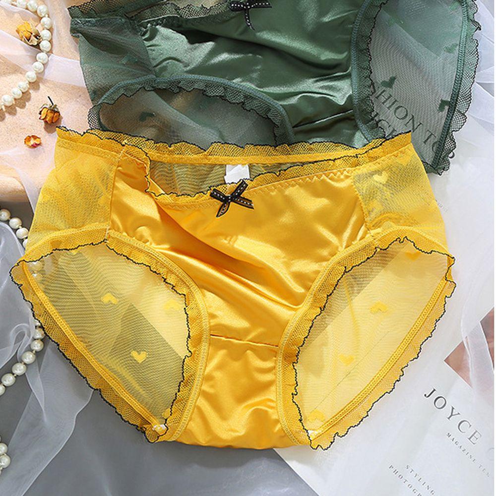 Quần Lót Cotton Thoáng Khí Lưng Vừa Đính Nơ Quyến Rũ Cho Nữ