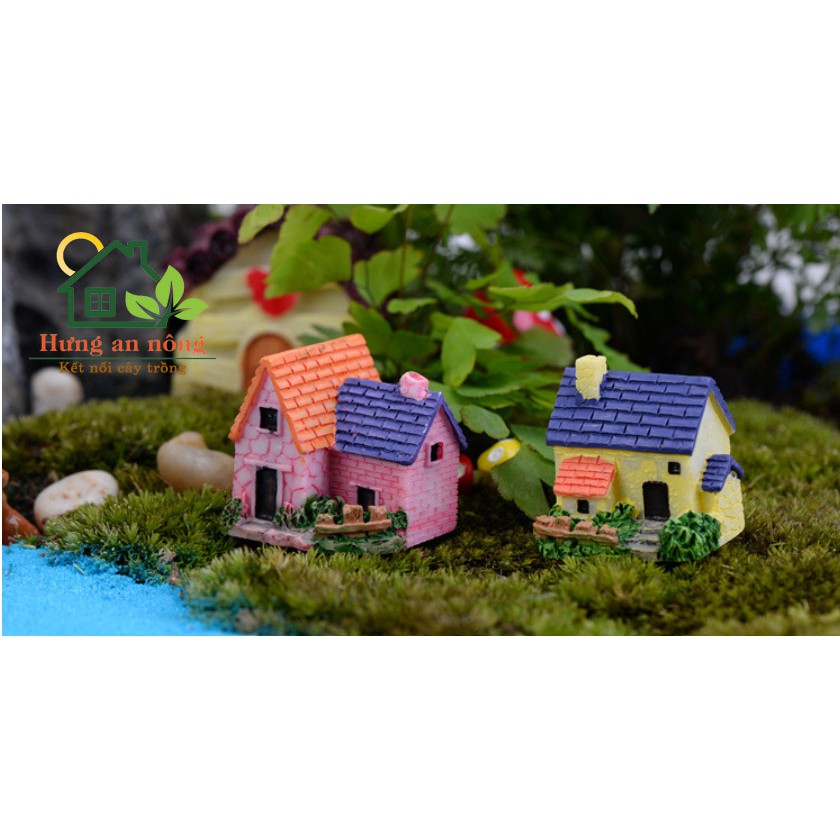 TT31 - Mô hình BIỆT THỰ VƯỜN trang trí tiểu cảnh sen đá xương rồng cây để bàn