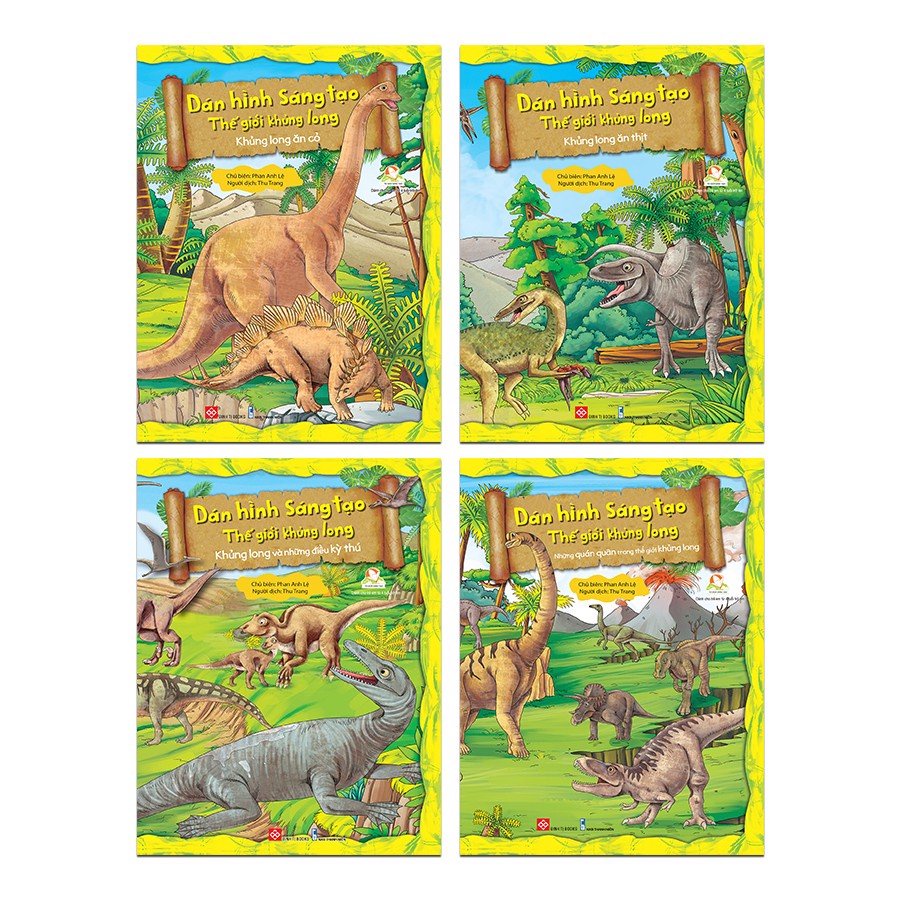 SÁCH - Dán hình sáng tạo - Thế giới khủng long (4 cuốn)