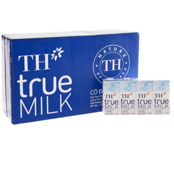 Thùng Sữa TH True Milk 48 hộp x 180ml ( Có Đường/ít Đường/K Đường).