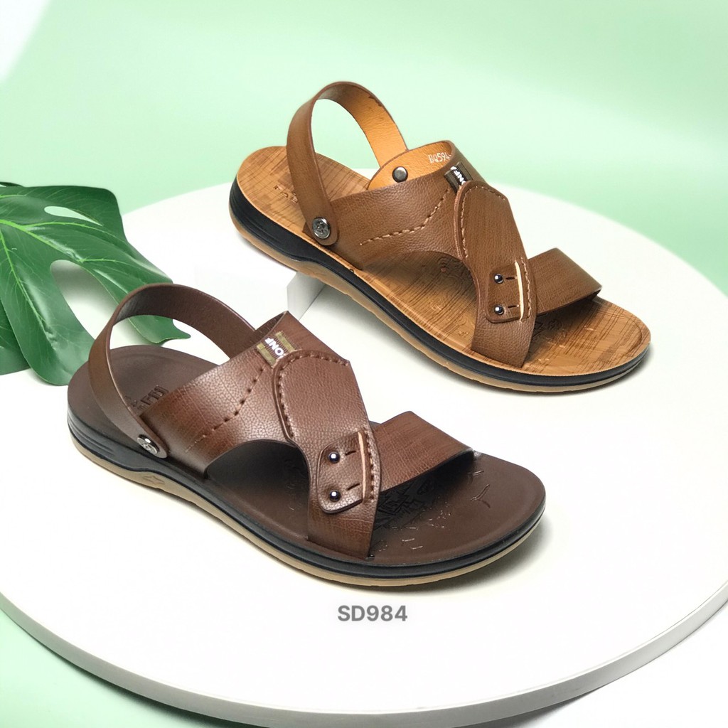 Sandal nam BQ ❤️FREESHIP❤️ Dép quai hậu nam da bò quai lật SD984