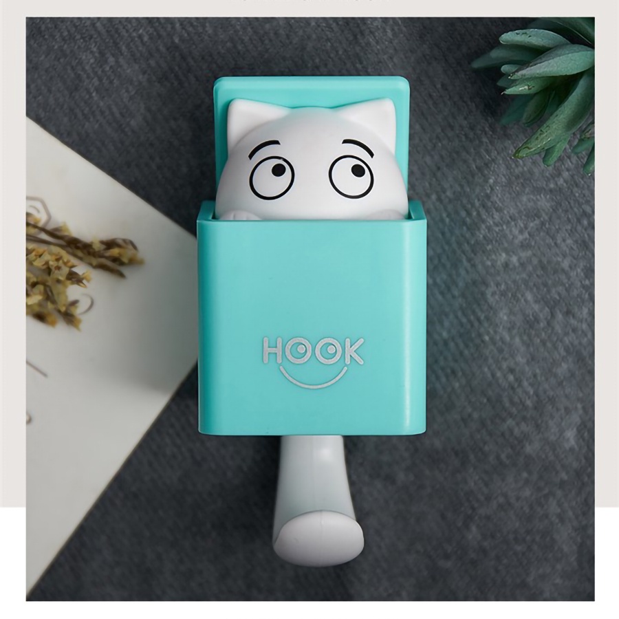 Móc treo chìa khoá, móc dán tường dễ thương mèo gật gù_MEO