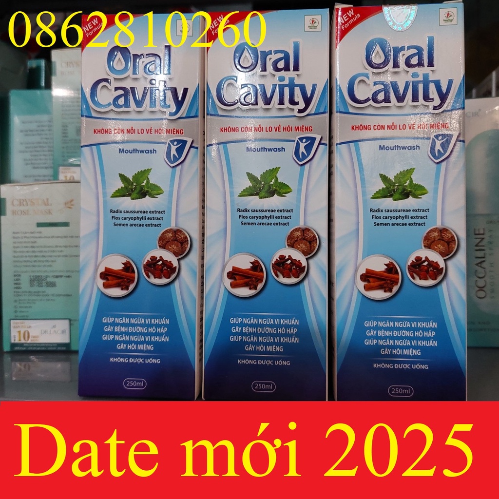 Nước súc miệng thảo dược Oral Cavity - lọ 250ml nước xúc miệng chính hãng date mới nhất