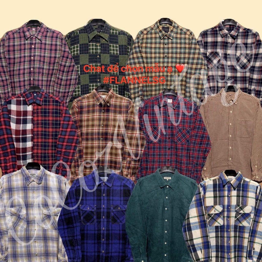 Áo sơ mi Flannel SALE caro 2hand flannel tay dài giá rẻ