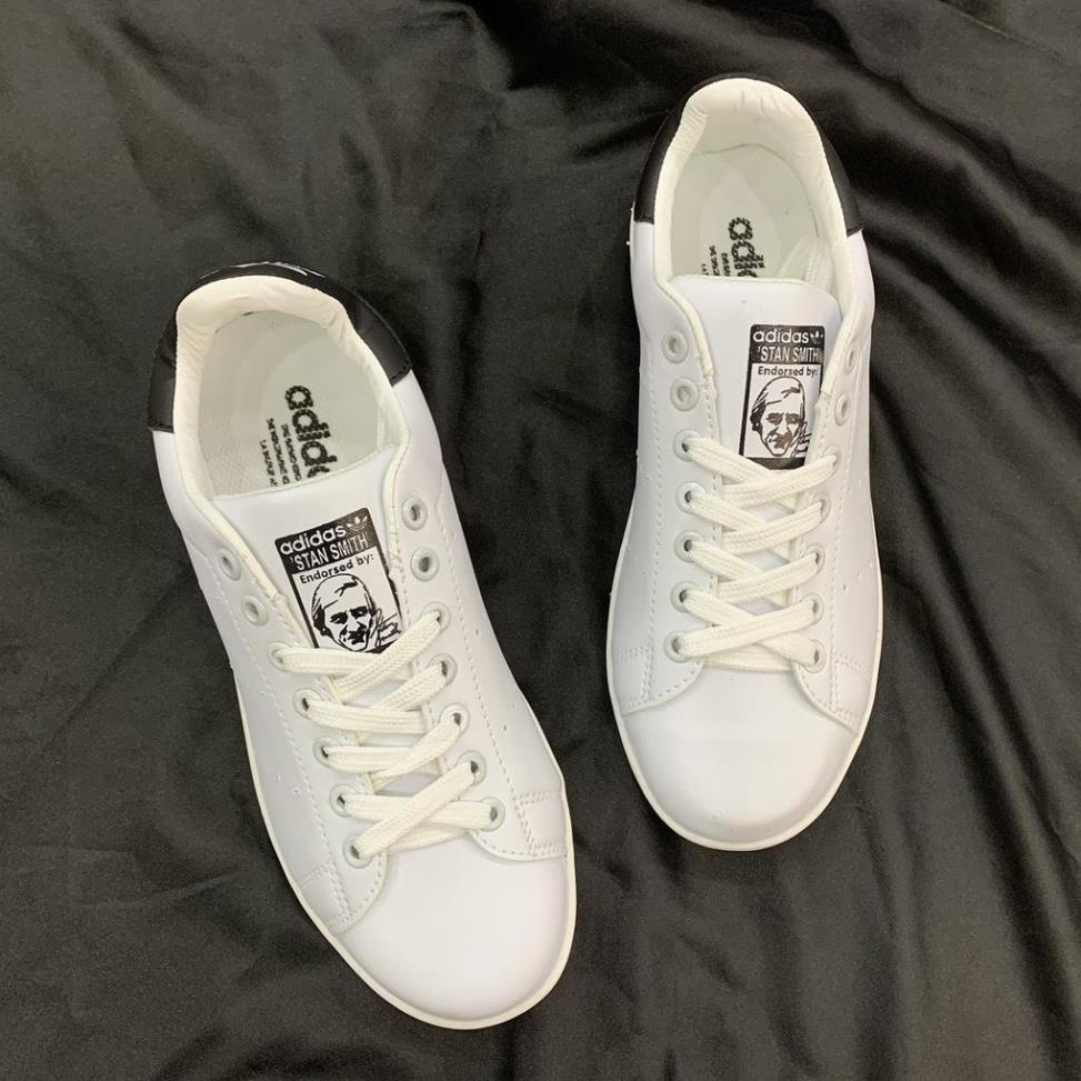 ( kéo phải xem video - giầy fullbox + giấy gói) Giầy thể thao stan smith gót đen I ' [