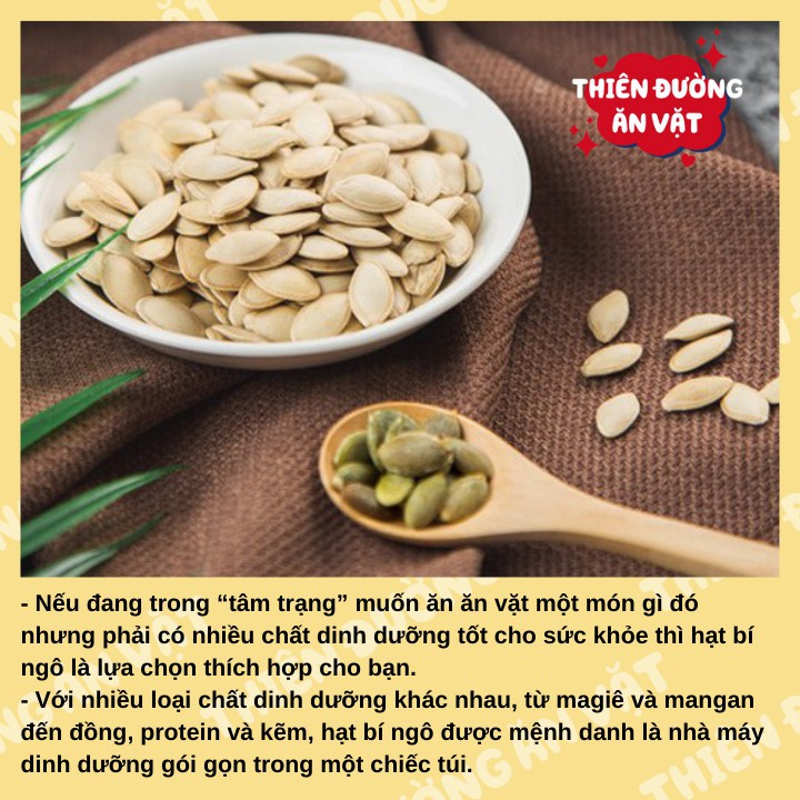 Hạt bí rang tay 500g loại to trắng dễ bóc món ăn ngày tết sử dụng trực tiếp THIÊN ĐƯỜNG ĂN VẶT