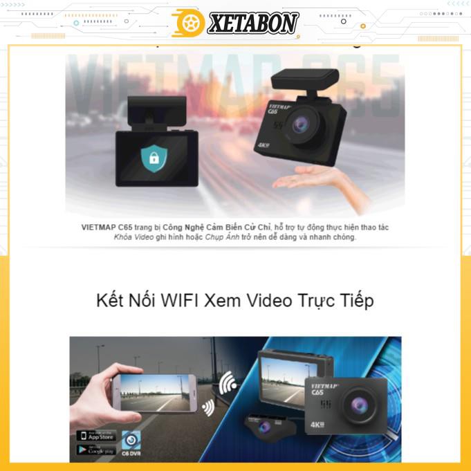 VIETMAP C65 - Camera Hành Trình Ô Tô Màn Hình Cảm Ứng, Cảnh Báo Giọng Nói, Quay Góc Rộng 170 độ Full HD