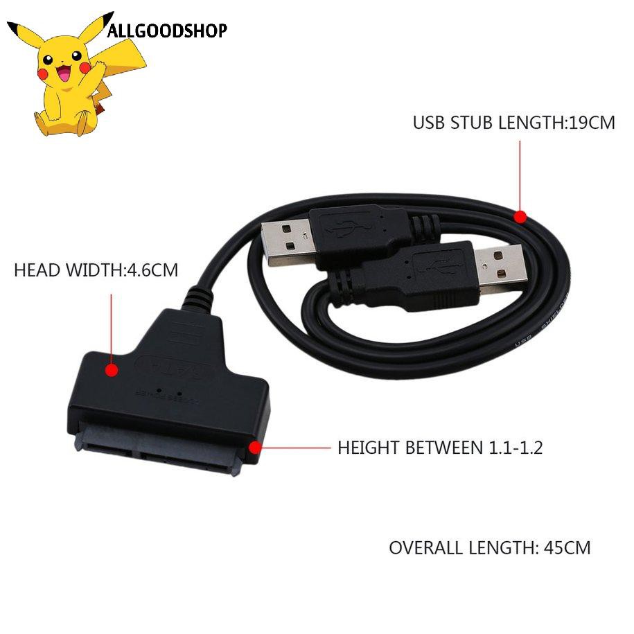 Dây cáp chuyển đổi USB 2.0 to 2.5inch 22Pin 7+15 ATA SATA 2.0 HDD/SSD chuyên dụng