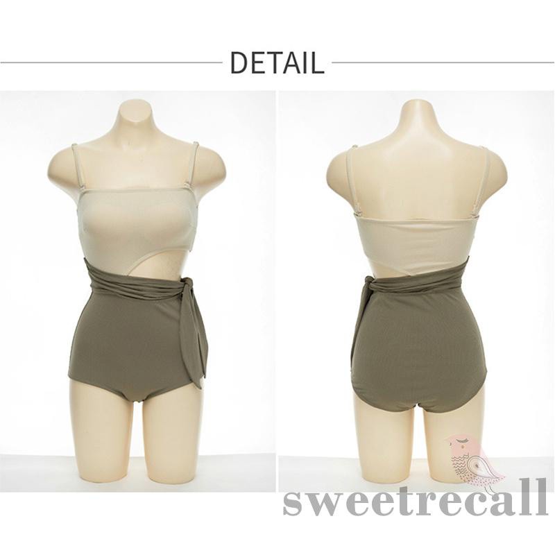 Bộ Đồ Bơi Liền Thân Hai Dây Có Đệm Ngực Thắt Nơ Màu Sắc Thời Trang Mùa Hè Cho Nữ | BigBuy360 - bigbuy360.vn