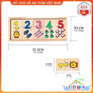 Đồ chơi gỗ an toàn VN - Hộp học đếm số đến 10 chữ nhật