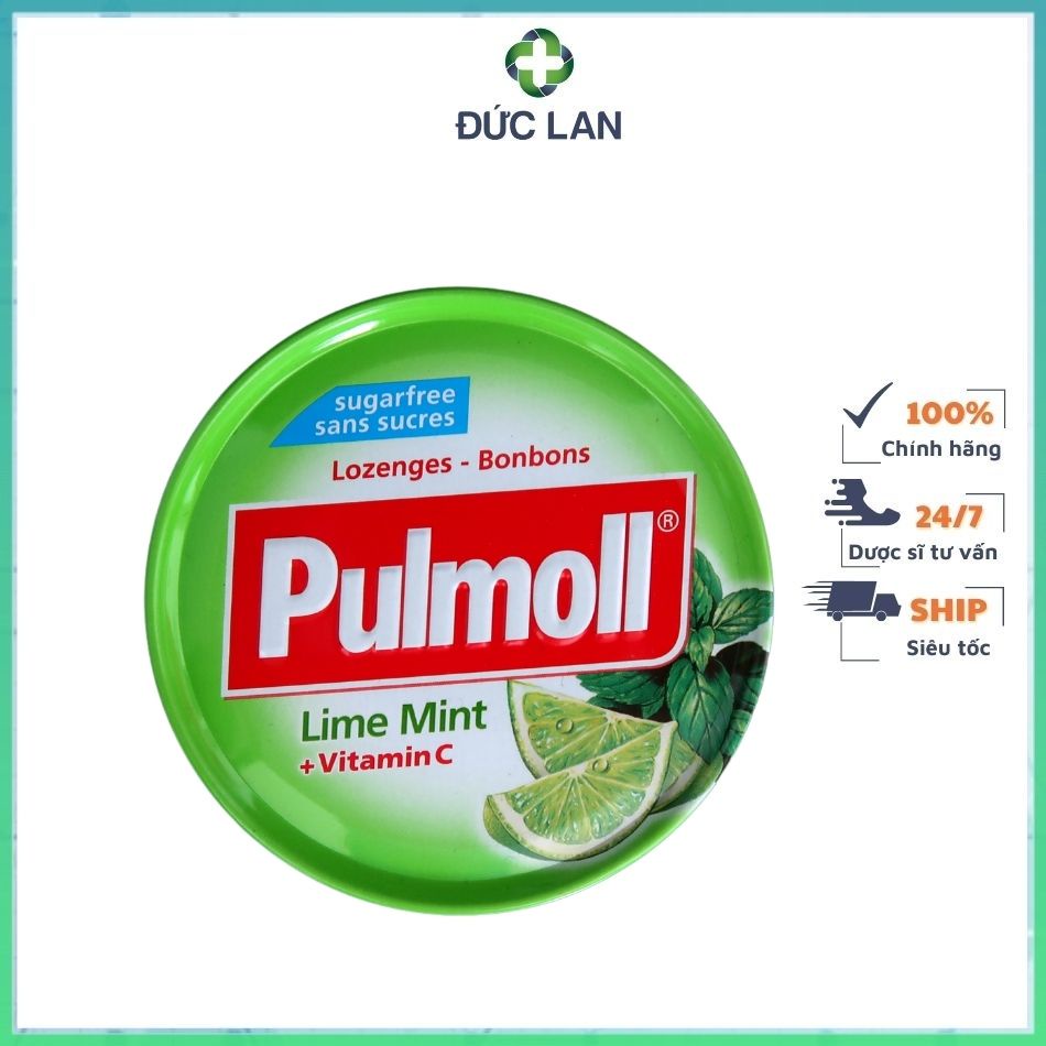 KẸO NGẬM HO PULMOLL LIMETTE VỊ CHANH BẠC HÀ 45G