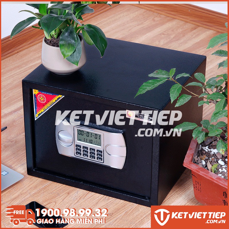 Két Việt Tiệp Mini KKS012 Két Sắt Mini Khách Sạn Cao 25 Rộng 35 Sâu 31cm