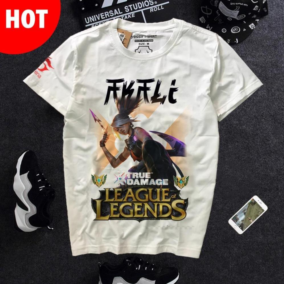 ÁO thun Akali True Damage | áo in lol lmht chất cực ngầu đẹp giá tận xưởng / co size trẻ em