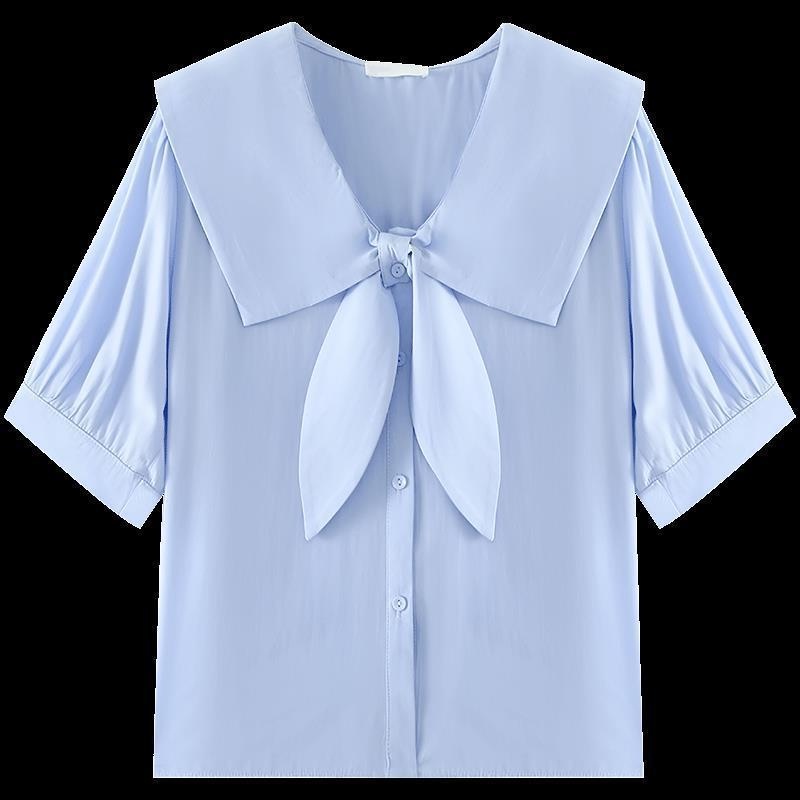 Áo Sơ Mi Ngắn Tay Đính Nơ Thời Trang Mùa Hè Dành Cho Nữ