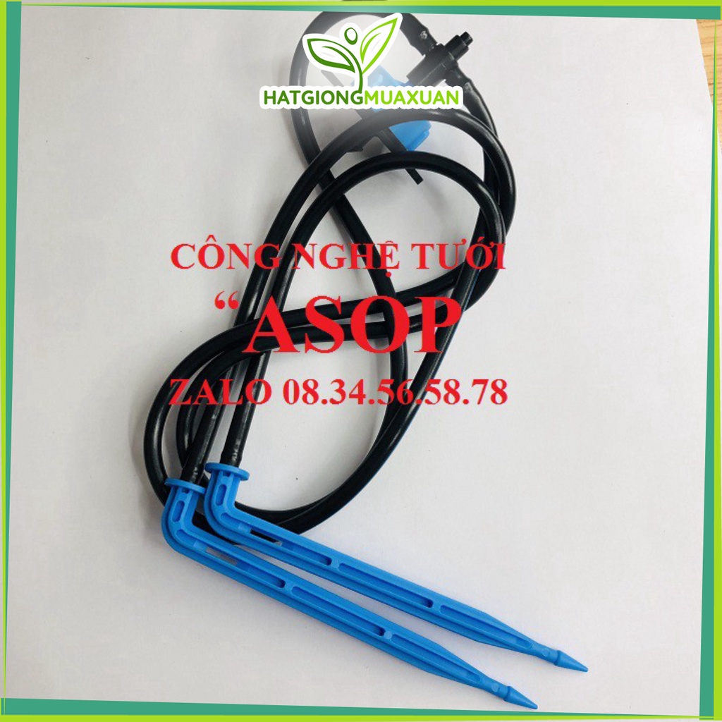 Bán 10 Bộ tưới nhỏ giọt 2 que cắm 10CM CÓ ĐẦU TƯỚI BÙ ÁP CÓ RỈ 8L-H chất lượng tốt.