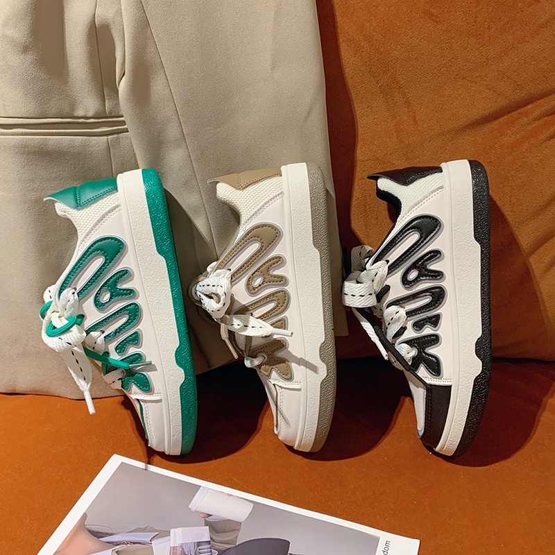 💘 Giày thể thao đế bằng cột dây sành điệu cho nữ 💘  thoáng khí  thiết kế mới