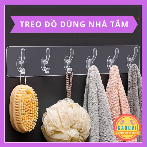 Thanh Treo Đồ GADUVI Đa Năng Dán Tường, Móc Treo Đồ Trong Suốt Siêu Chắc