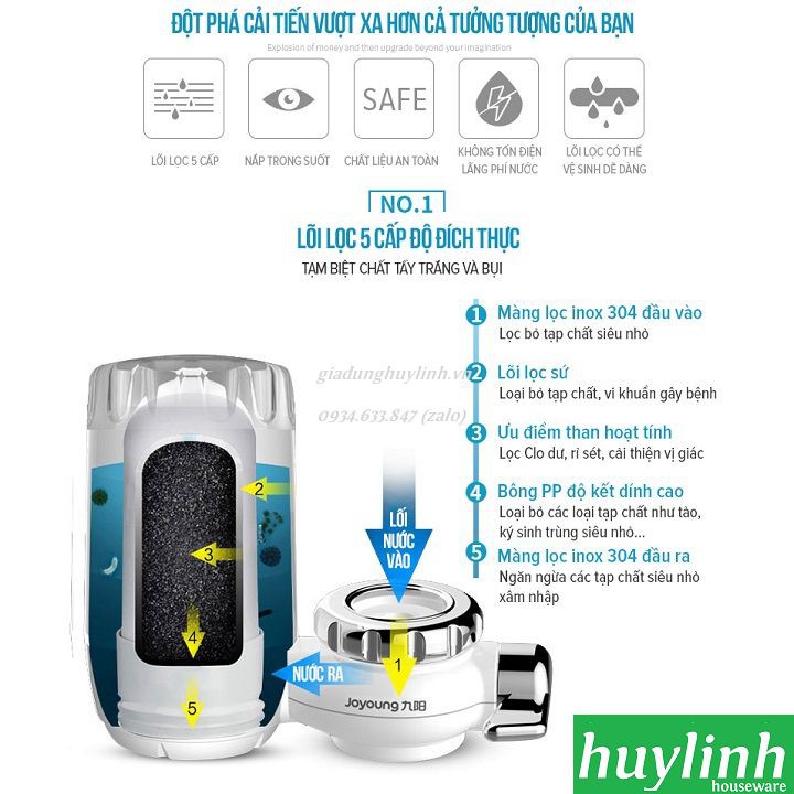 Freeship Thiết bị máy lọc nước tại vòi Joyoung JYW-T03 + Tặng thêm 1 lõi lọc