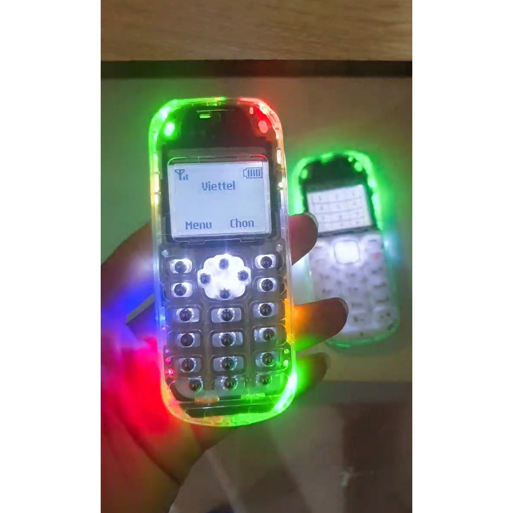 ( Phím Bi) - Điện thoại Nokia 1280 Độ 10 Bóng Nháy + 1 Bóng Led 7 Màu RGB Tặng bàn phím thương