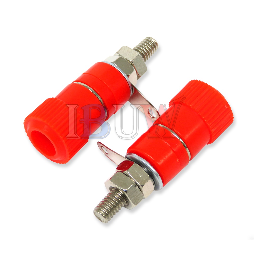 Set 10 Khối Thiết Bị Đầu Cuối JS-910B JS-919 4mm Màu Đỏ + 5 Đầu Cắm Bắp Chuối Màu Đỏ + 5 Đầu Nối Màu Đỏ