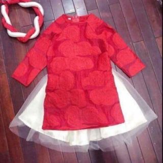 Set áo dài gấm cách tân cho bé gái