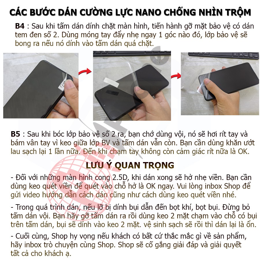 Dán chống nhìn trộm Huawei Nova 3e - Dán Cường lực dẻo nano