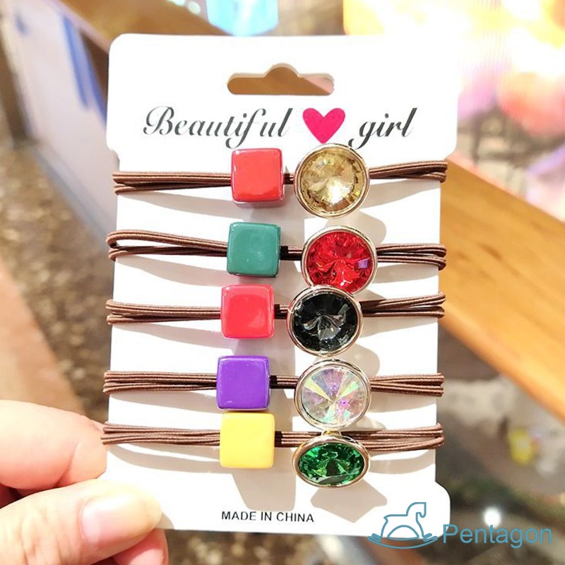 Dây Buộc Tóc Cao Su Đính Đá Thời Trang Đơn Giản