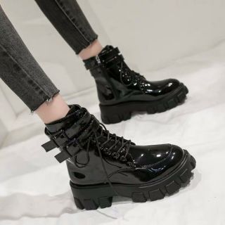 ✨Bốt cao cổ da PU bóng dáng Ulzzang thời trang phong cách - kèm ảnh thật