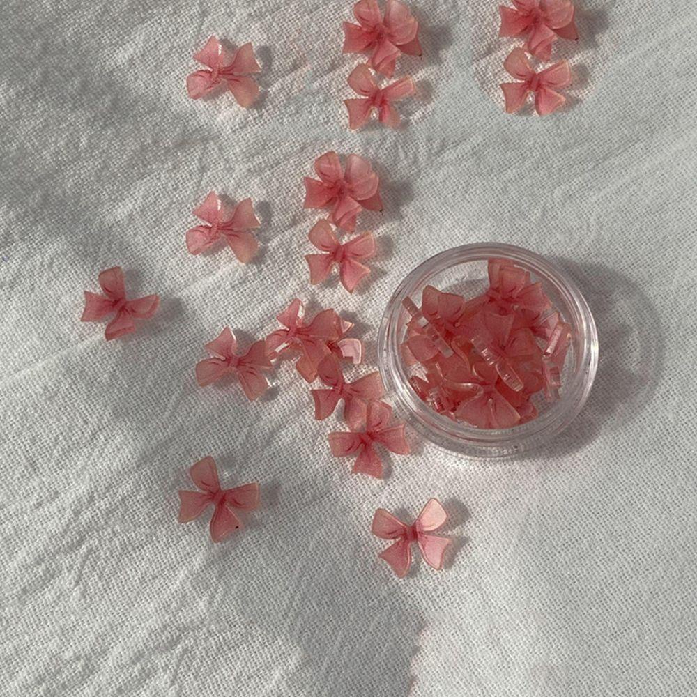 OCEANMAP Phụ Kiện Nơ Ruy Băng Trong Suốt Trang Trí Móng Tay Kiểu Nhật Bản Dễ Thương