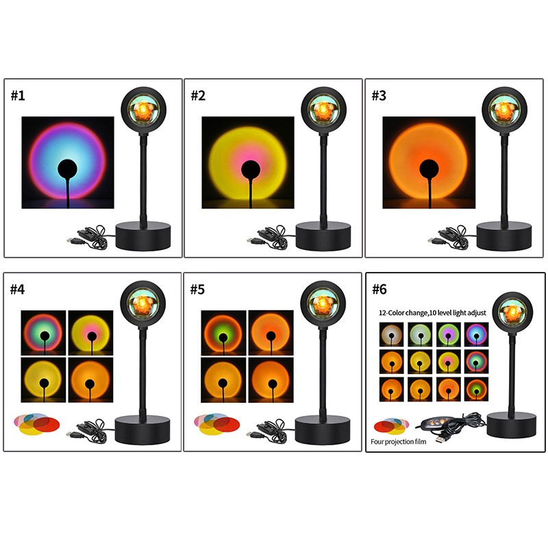 [Mã LIFEHLDEC giảm 10% đơn 99k] Đèn Chiếu Tạo Hiệu Ứng Hoàng Hôn Nhiều Màu Sắc Sáng Tạo
