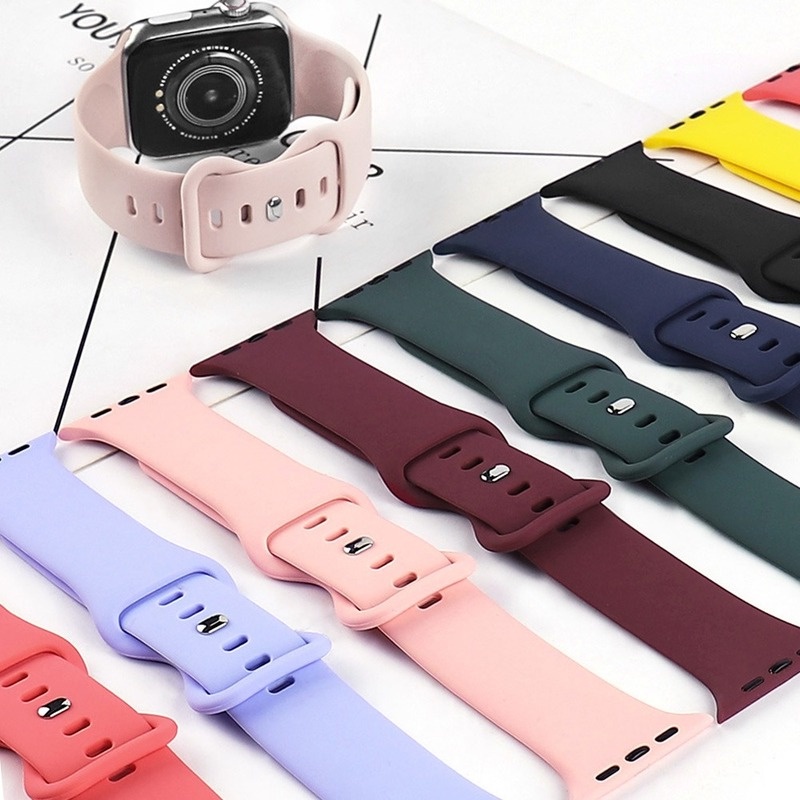 Dây Silicone Thay Thế Cho Đồng Hồ Thông Minh Smart Watch 45/44/42mm 41/40/38mm Series 7 6 5 4 3