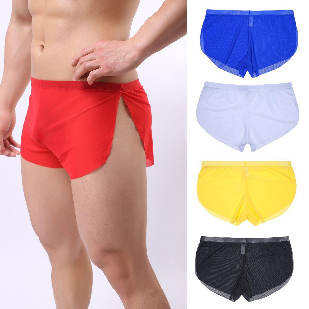 ROWANS Quần Lót Boxer Vải Lụa Lạnh Siêu Mỏng Xuyên Thấu Thời Trang Nam Cao Cấp M-XXL