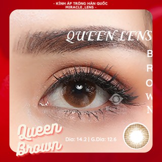 [LENS HÀN QUỐC] Kính áp tròng Hàn Quốc lens mắt QUEEN BROWN - Lens Premium Silicone Hydrogel
