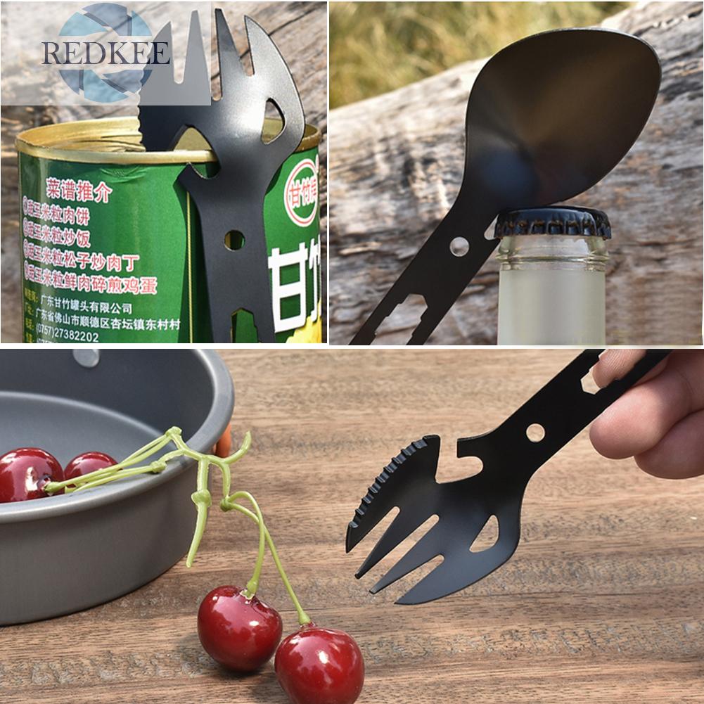 Muỗng Nĩa Kiêm Nĩa Bằng Thép Không Gỉ EDC Đa Chức Năng