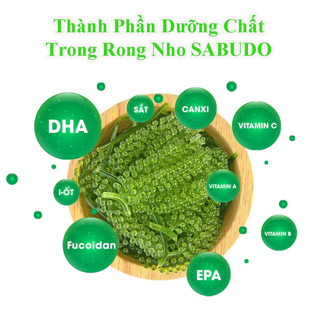 Rong nho Sabudo - Rong nho biển gói 20g kèm nước sốt mè rang | BigBuy360 - bigbuy360.vn