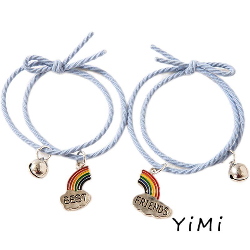 【Yimi.Vn】Một Cặp Vòng Đeo Tay Dây Thừng Đính Chuông Và Đám Mây Ghép Nối Tình Bạn Đơn Giản