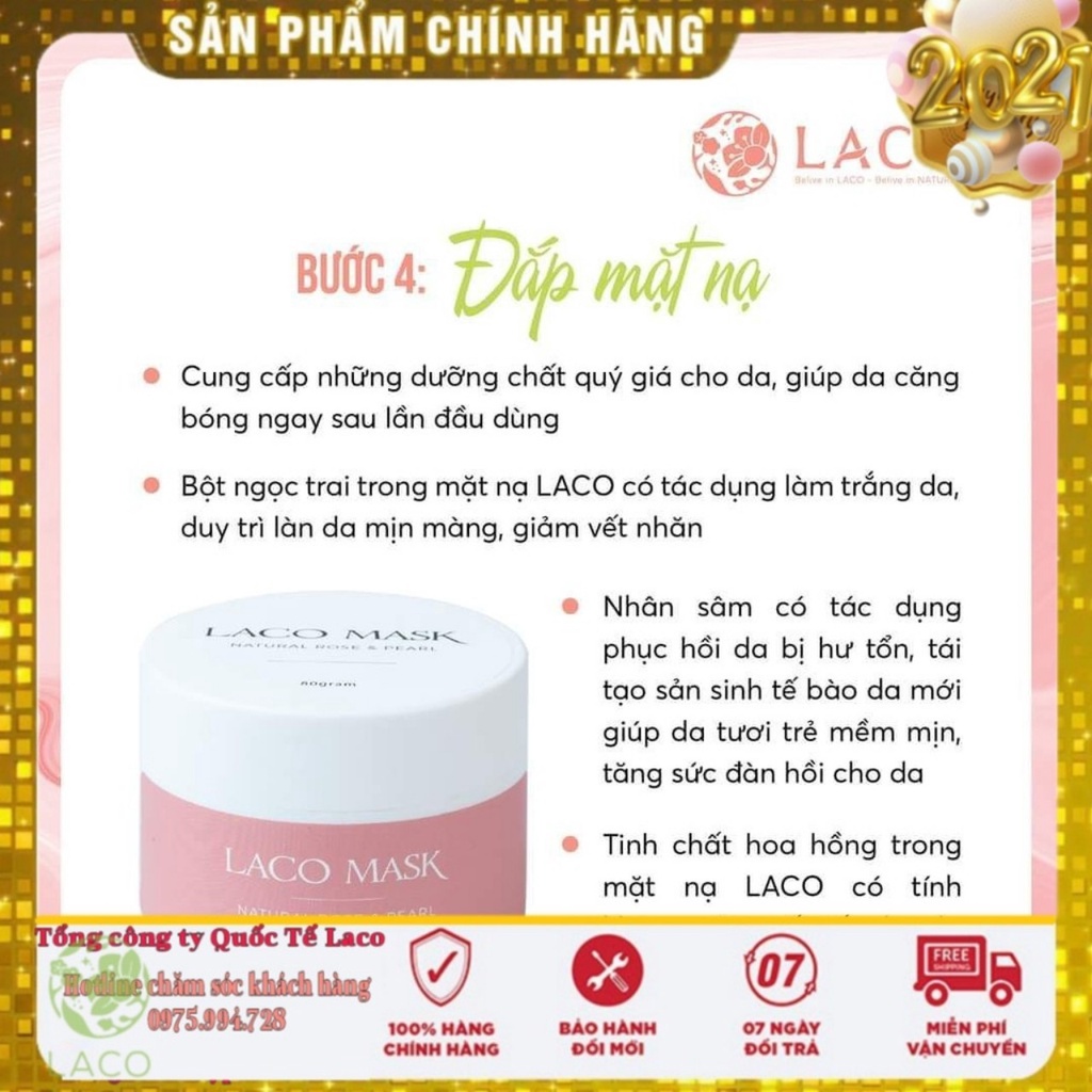 Mặt nạ dưỡng da Marosa laco mask natural rose &amp; pearl 80 gram