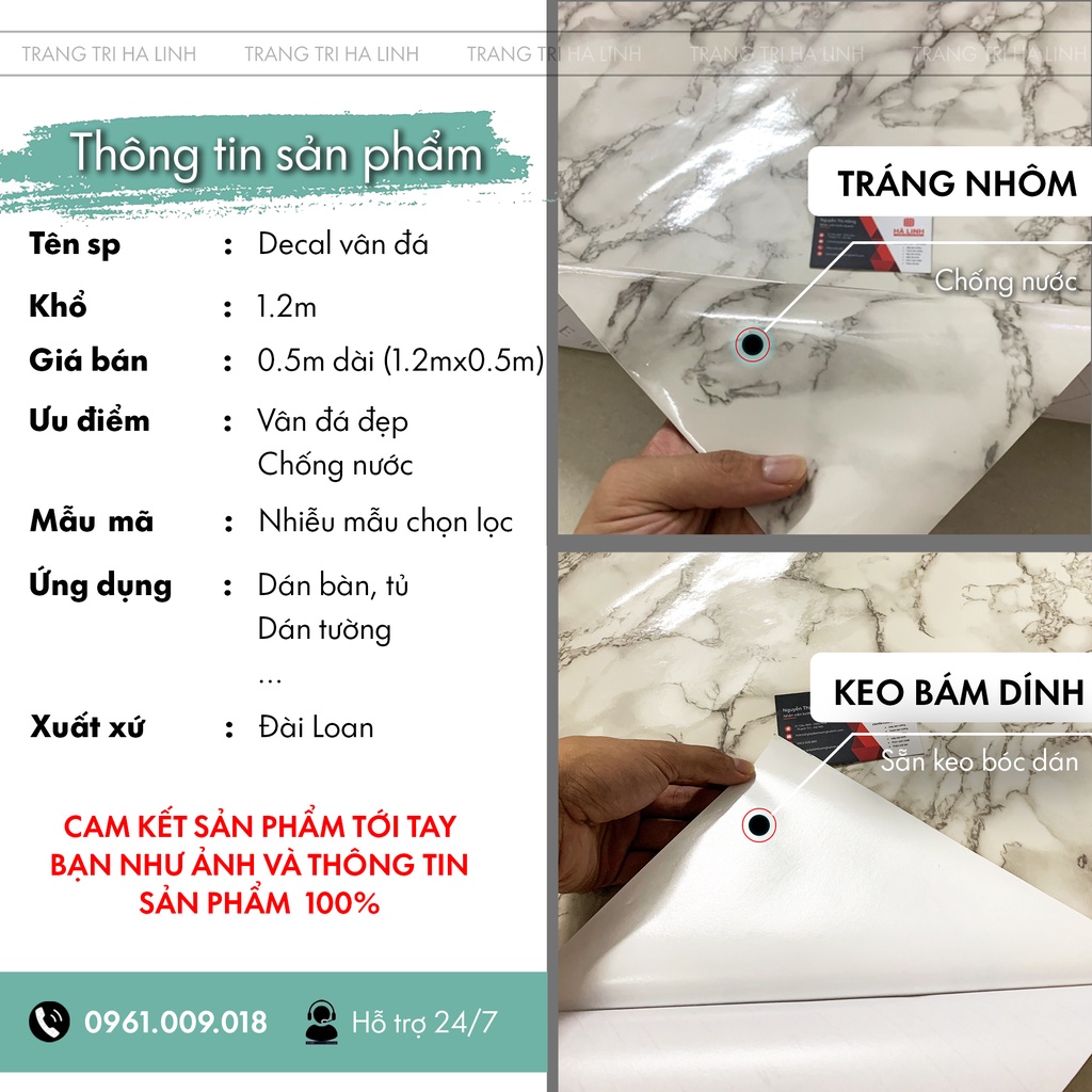 Giấy dán tường giả đá dán mặt bàn bếp, decal vân đá nhiều mẫu đẹp giá rẻ khổ 1.2mx0.5m