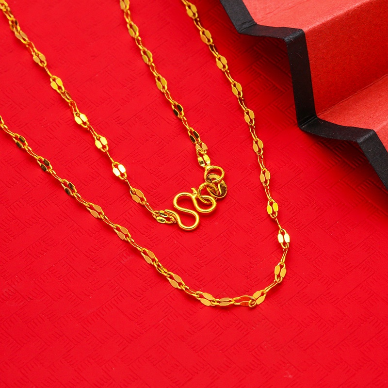 Dây Chuyền Bằng Đồng Thau Mạ Vàng Thiết Kế Gợn Sóng Thời Trang Cho Nữ