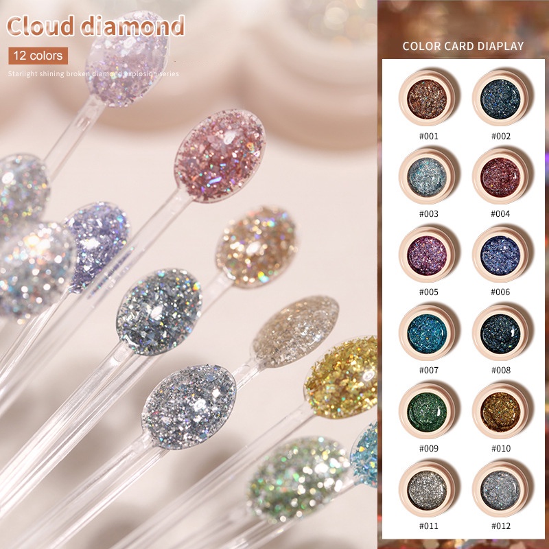 Gel Kim Tuyến 12 Màu Có Móc Dùng Để Trang Trí Móng Nghệ Thuật