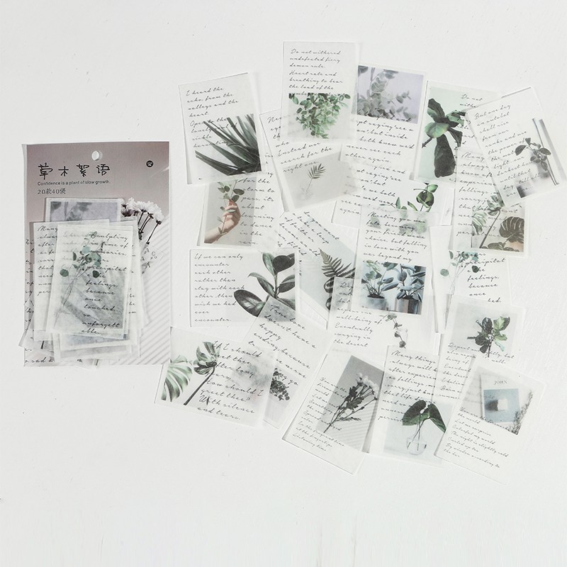 Set 40 Nhãn Dán Trang Trí Sổ Lưu Niệm