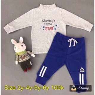 Bộ cotton nhung cổ 3 phân size nhí
