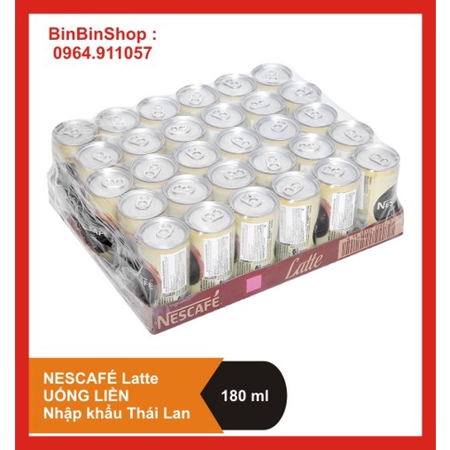 Cà Phê uống liền Nestlé Nescafé Latte (180 ml) - Combo 1 thùng 30 lon