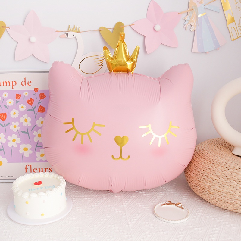 Bong Bóng Lá Nhôm Hình Thỏ/Mèo Dễ Thương Trang Trí Tiệc Sinh Nhật