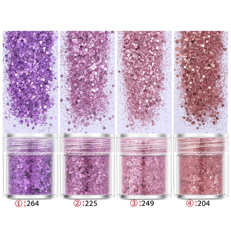 Set 4 lọ kim tuyến trang trí móng tay