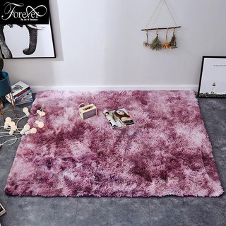 Thảm lông trang trí trải sàn, Thảm trải sàn lông loang dài màu hồng tím cao cấp dày, mịn - Nội Thất Nghệ Thuật Forever
