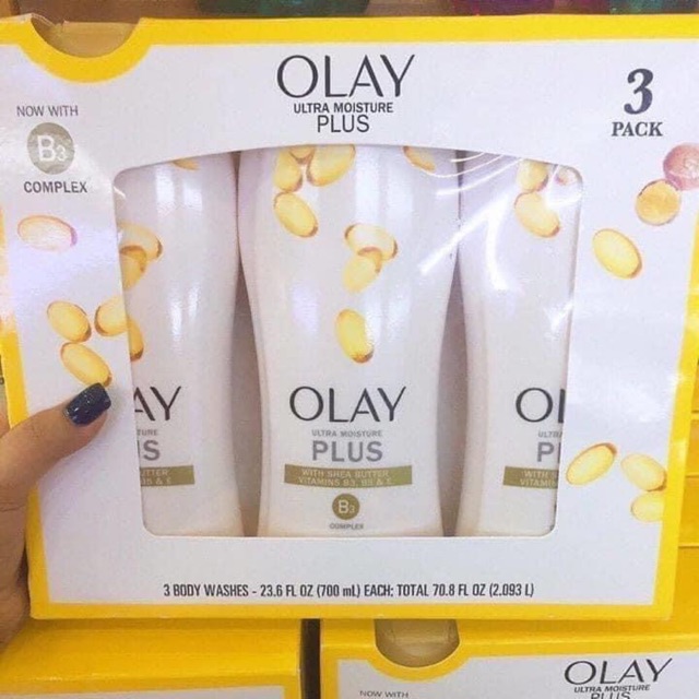 Set 3 Chai Sữa Tắm Olay vàng Ultra moisture Plus+