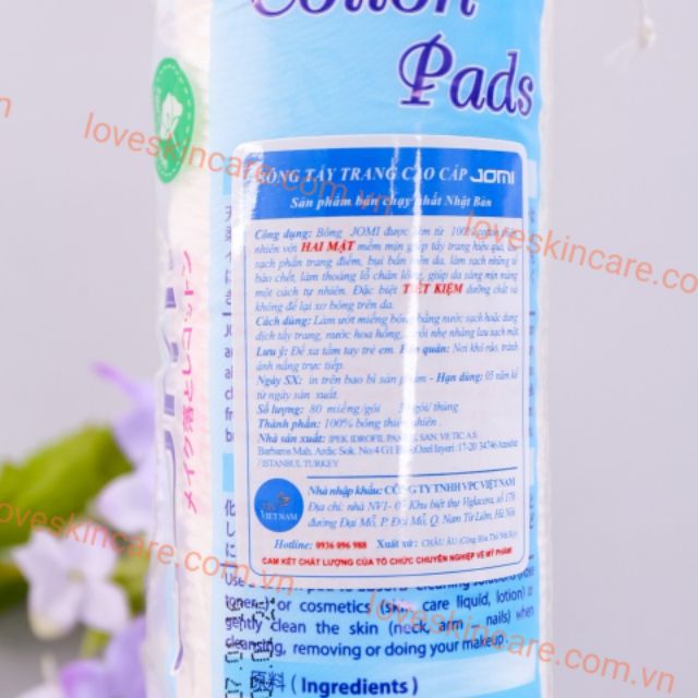 (80 -120 Miếng) Bông Tẩy Trang Jomi Cotton Pads